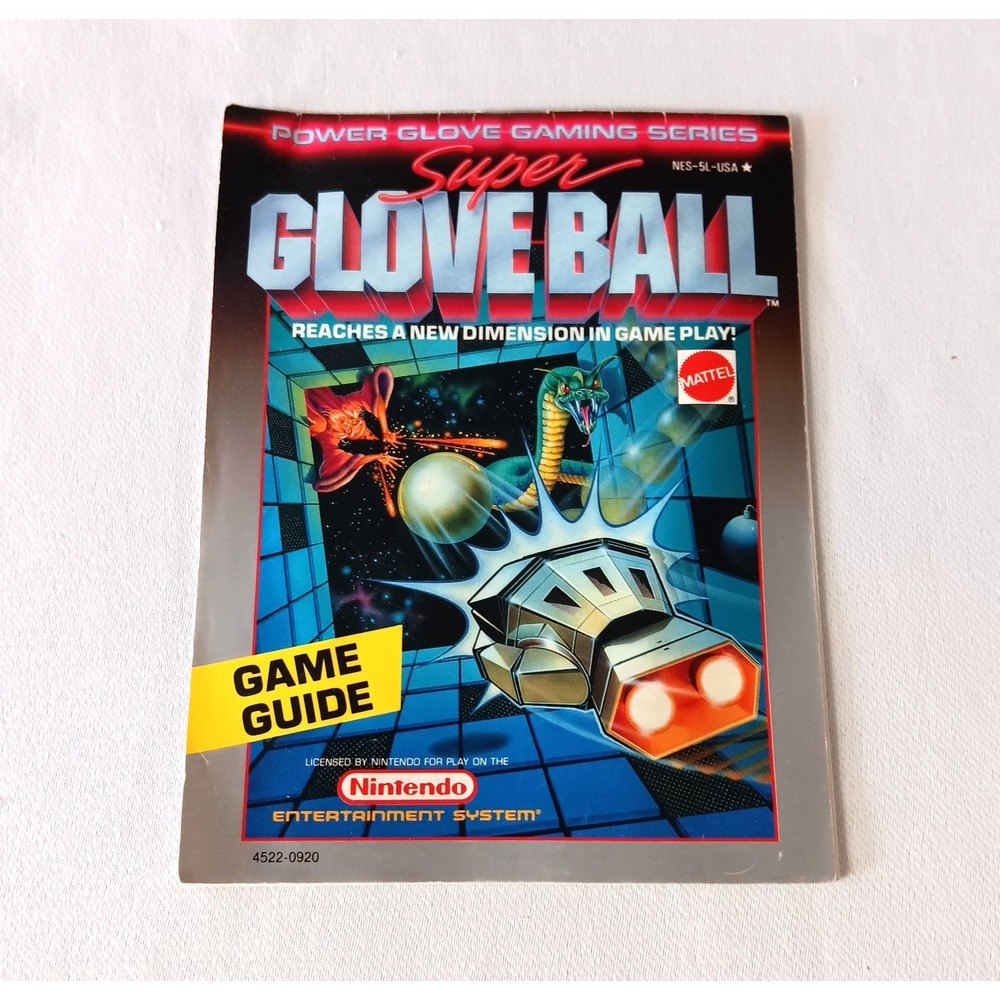 Mattel Super Glove Ball NES Manual NES-5L-USA Game Guide 1990 Vintage Nintendo